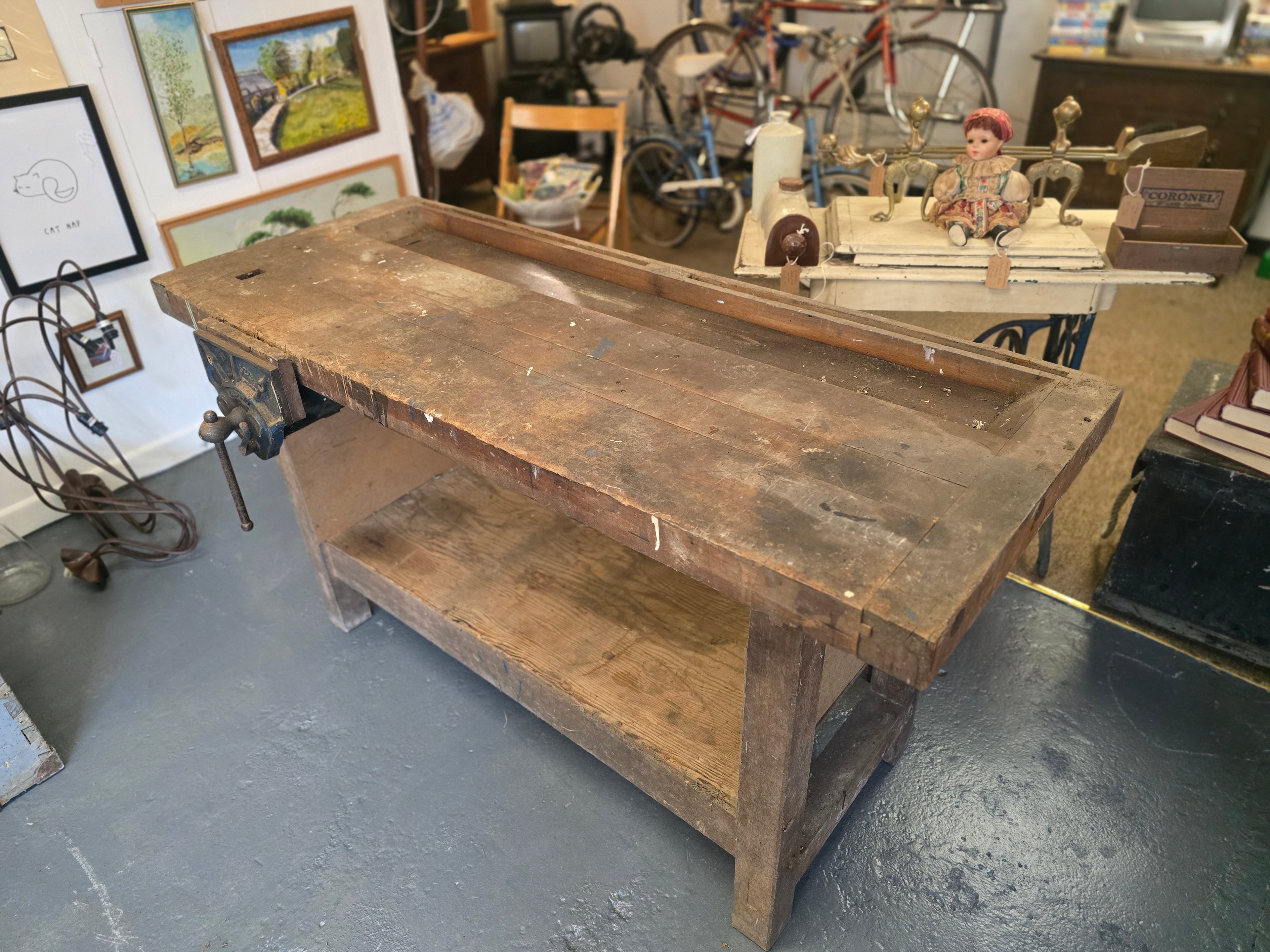 Vintage Workbench and Vice