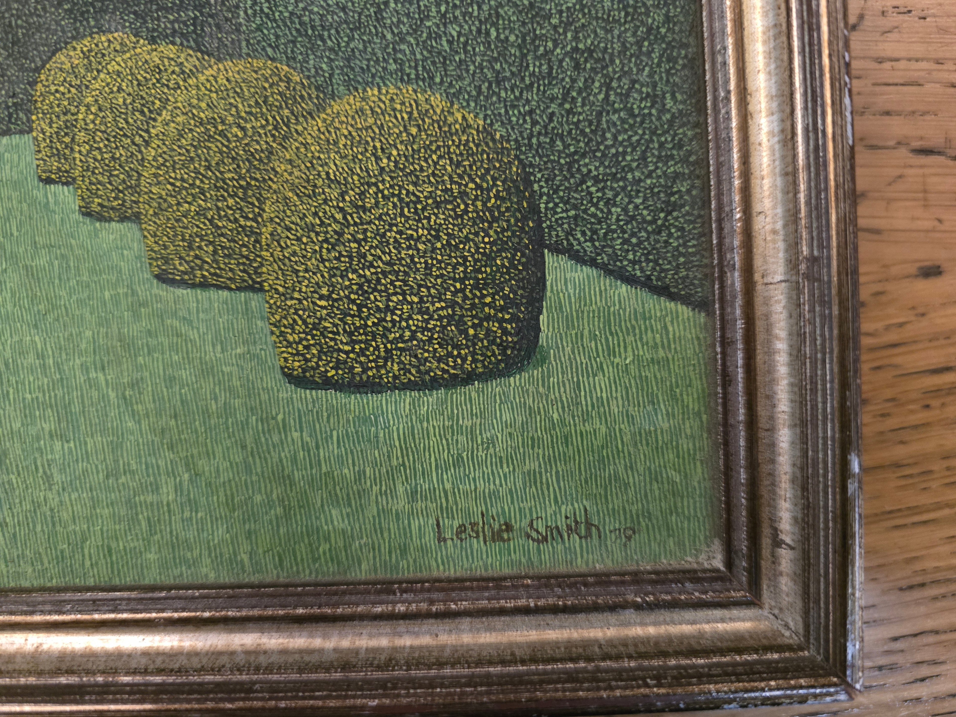 Garden Picture, Original Oil on Canvas, Leslie Smith 1979