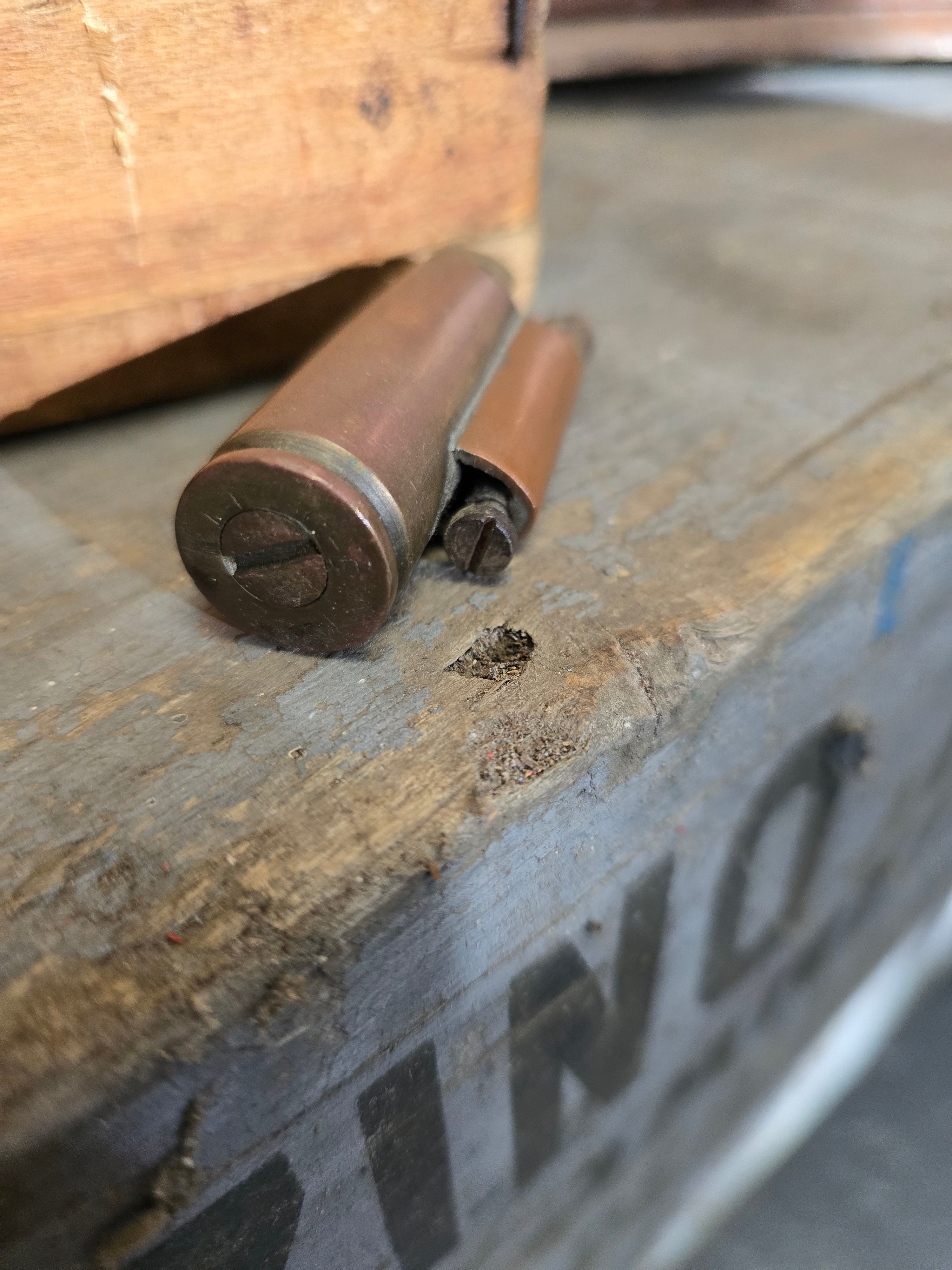 WW2 Trenchart Bullet Case lighter, British Farthing lid