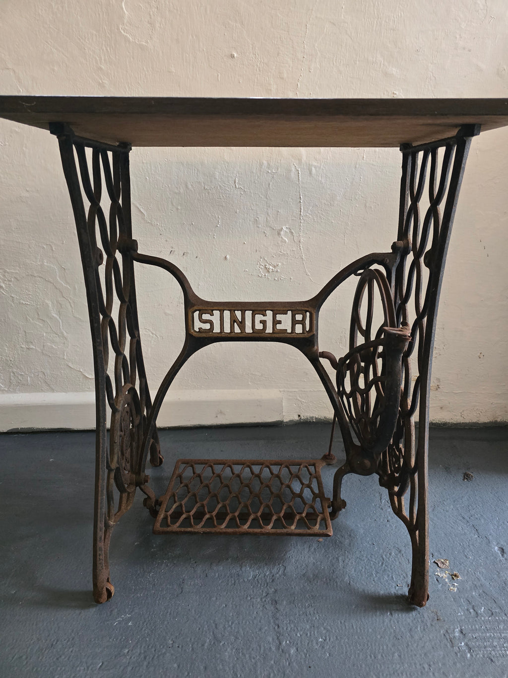 Singer sewing machine base. Table