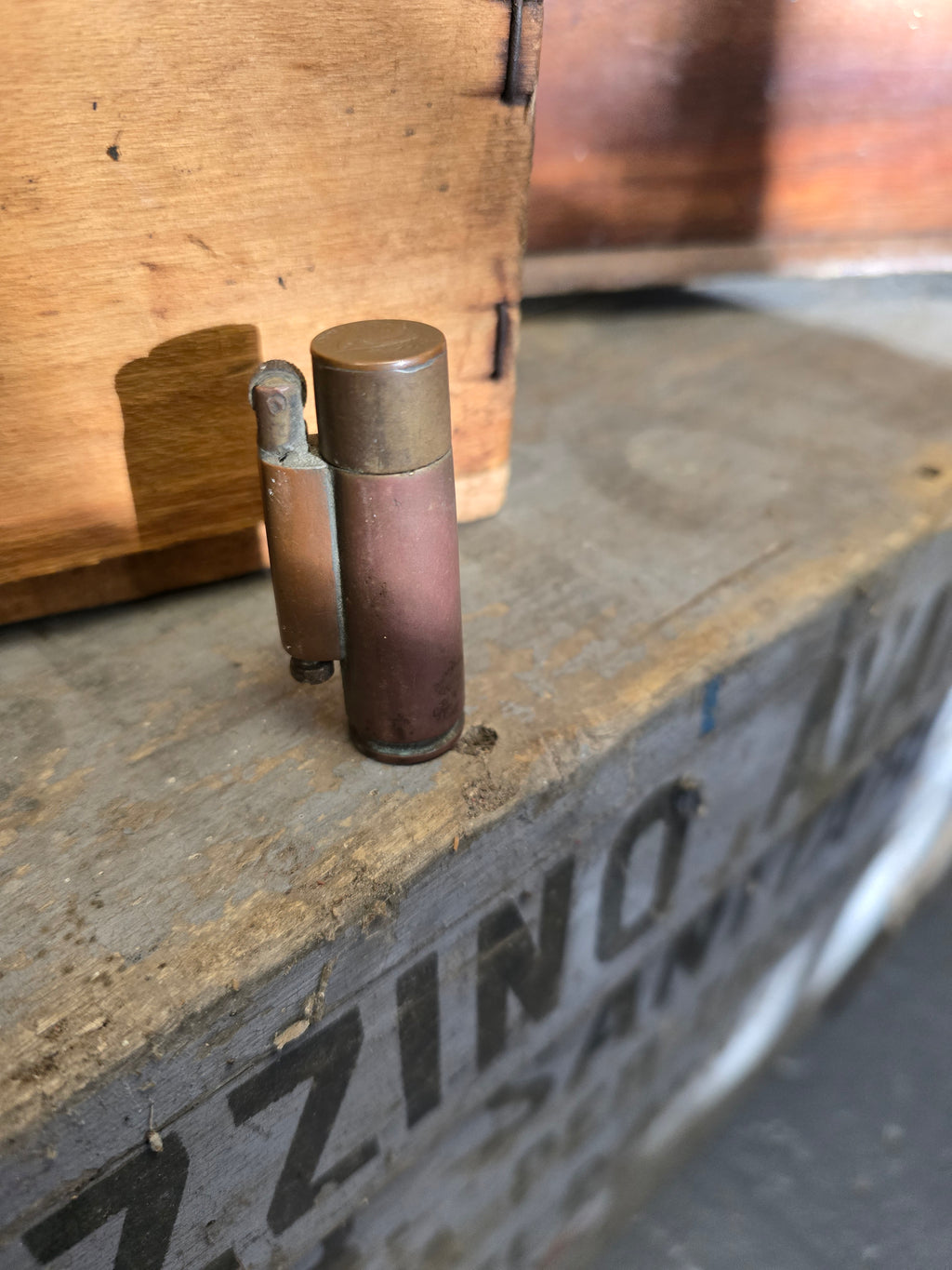 WW2 Trenchart Bullet Case lighter, British Farthing lid
