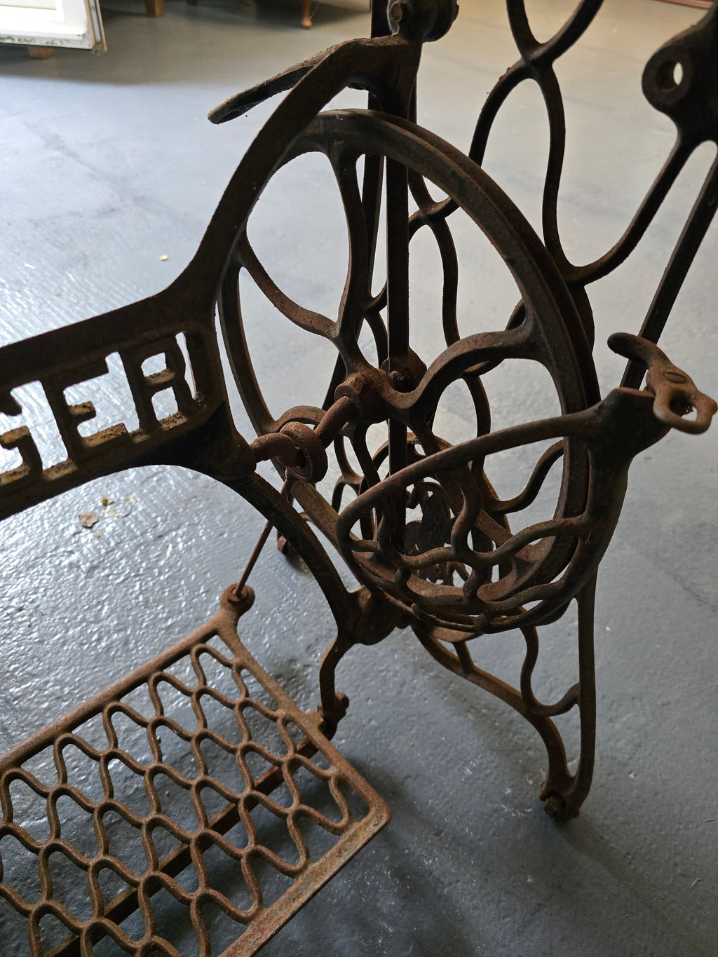 Singer sewing machine base. Table