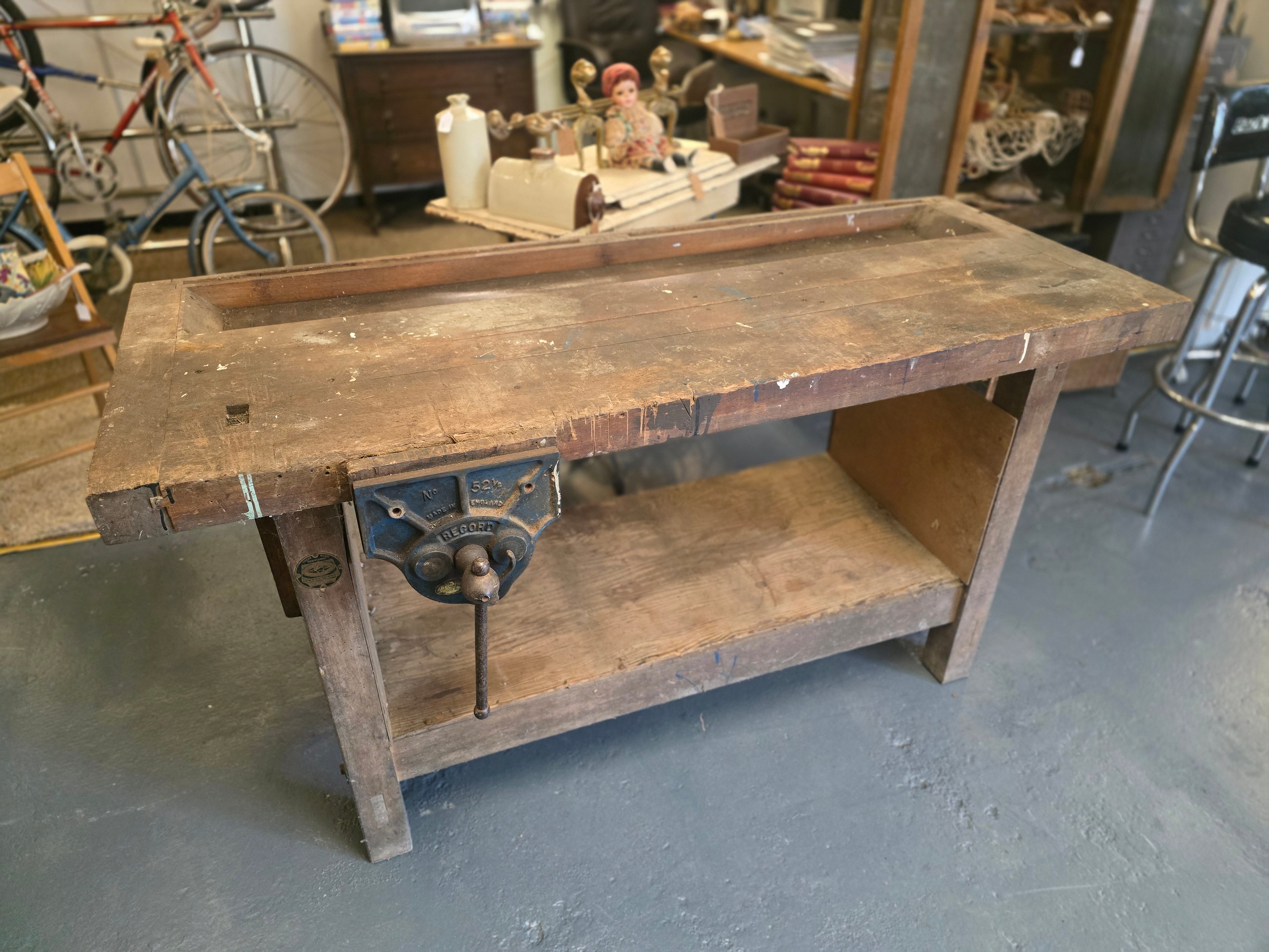 Vintage Workbench and Vice
