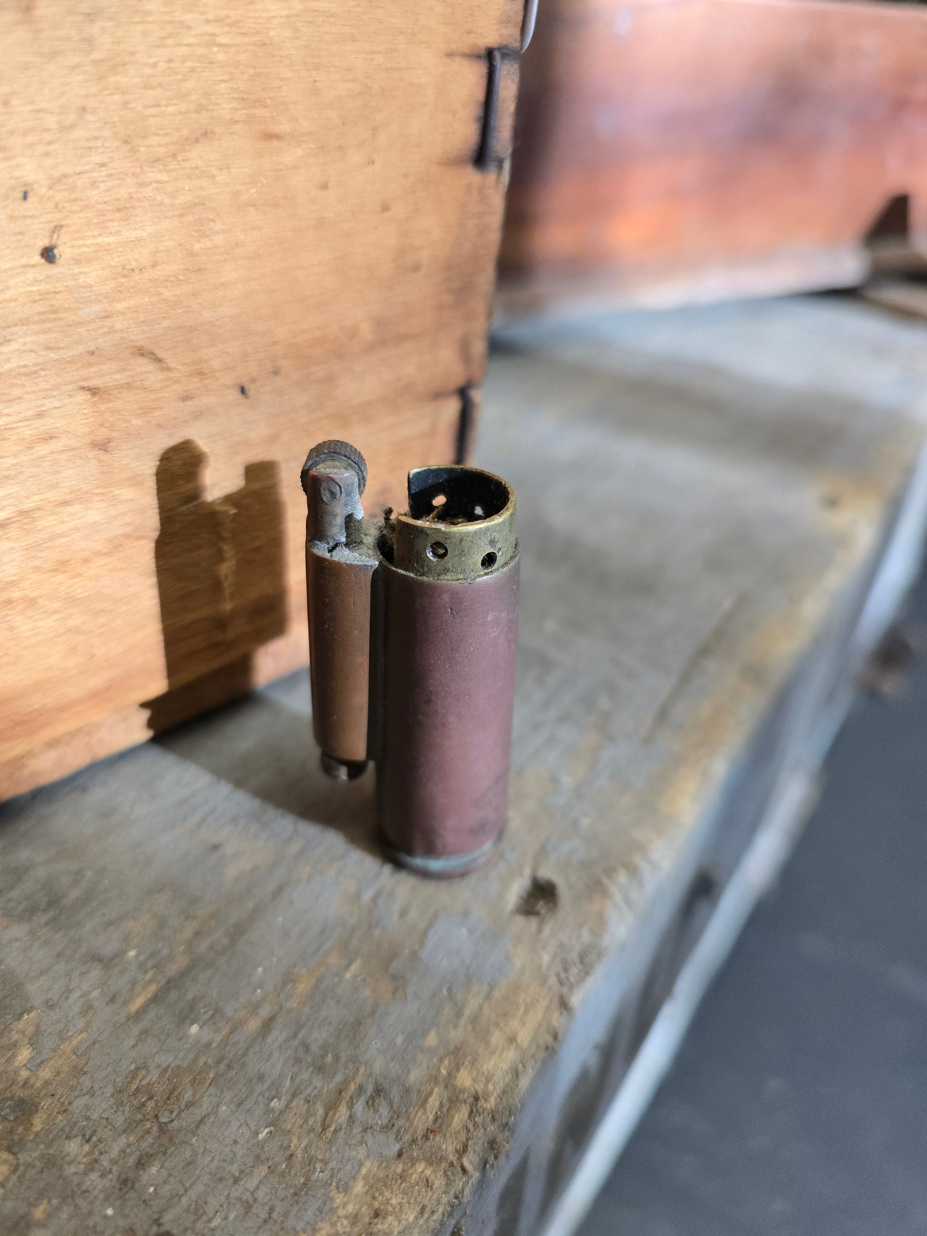 WW2 Trenchart Bullet Case lighter, British Farthing lid