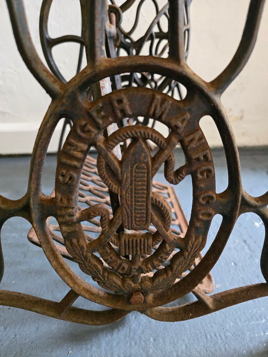 Singer sewing machine base. Table