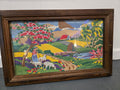 Vintage French framed  needlework/tapestry