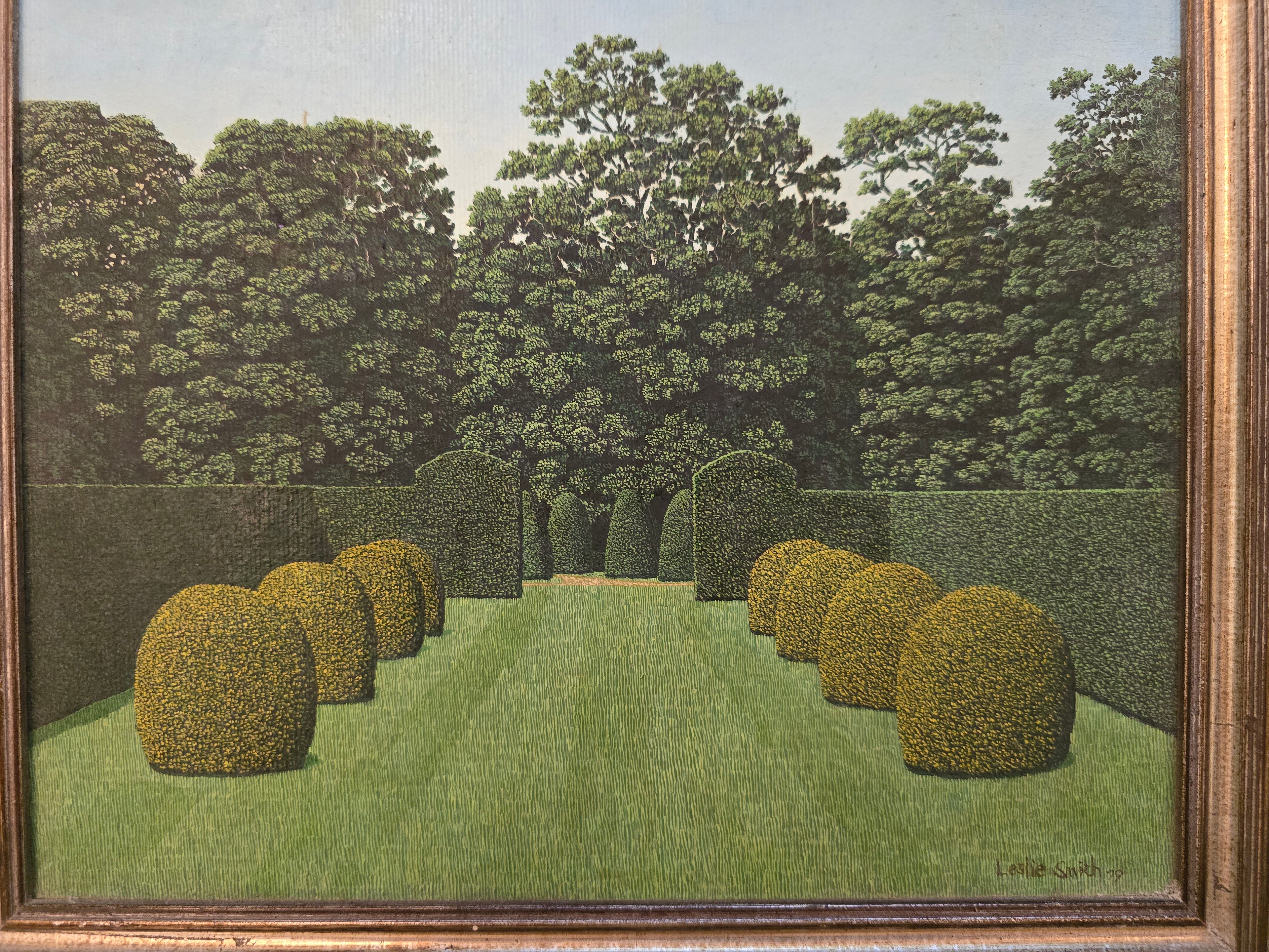 Garden Picture, Original Oil on Canvas, Leslie Smith 1979